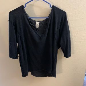 Free people dipped v neck tee
